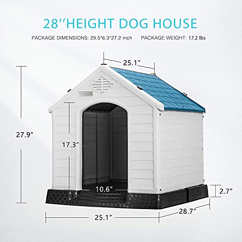 DEStar Durable Waterproof Plastic Pet Dog House Indoor Outdoor Puppy Shelter Kennel with Air Vents and Elevated Floor… - Image 7