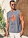 Runcati Mens Sleeveless Tank Tops Workout Gym Muscle Shirts Palm Tree Vintage Hawaiian Summer Beach T Shirts Gray