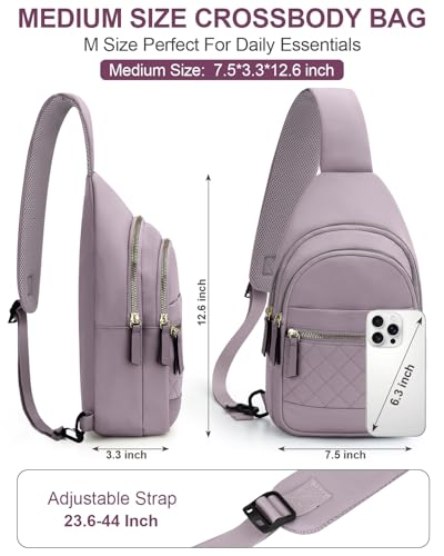 Image of Capolo Sling Bag for Women Men Waterproof Crossbody Bags for Women Trendy Casual Fanny Pack with Convertible Shoulder Strap Chest Bag for Travel Hiking(Purple, Medium)