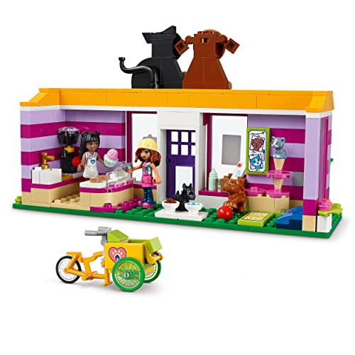 Friends Il Caffè di Adozione dei Cuccioli, Parco Giochi Animali, Giocattolo per Bambini dai 6 Anni in su, Mini Bamboline Olivia e Priyanka 41699 - Lego - Immagine 2