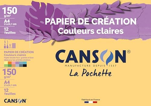 CANSON Lot Pochette 12 Feuilles Papier Calque A4 70g + 12 Feuilles Papier Millimétré Bistre A4 90g