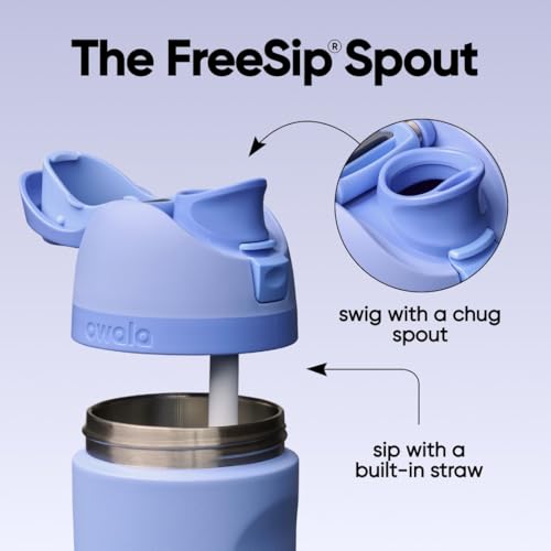 Image of Owala FreeSip Insulated Stainless Steel Water Bottle with Straw, BPA-Free Sports Water Bottle, Great for Travel, 24 Oz, Out of the Blue