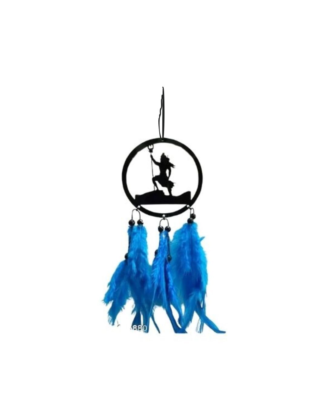 Mahadev Blue Feather R Art Dream Catcher Car Hanging Handmade Wall Hanging, Home Décor,Temple, Car, Outdoor, Yoga Room-image-6