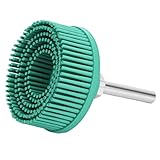 Garosa Brush Disc 2 Inch Rubber Abrasive Electric Disc Brush 50 Grit 1/4 Inch Shank Polishing Grinding Wheel for Metal Burr Removal(Green)