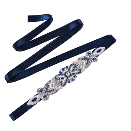 DBFBDTU Women Bridal Sash Rhinestones Applique Wedding Belt Party Bridesmaid Satin Accessories