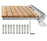 Yaemarine 18'x16'Teak Folding Shower Seat - Wall Mounted - Solid Wood Fold Down Spa Bench