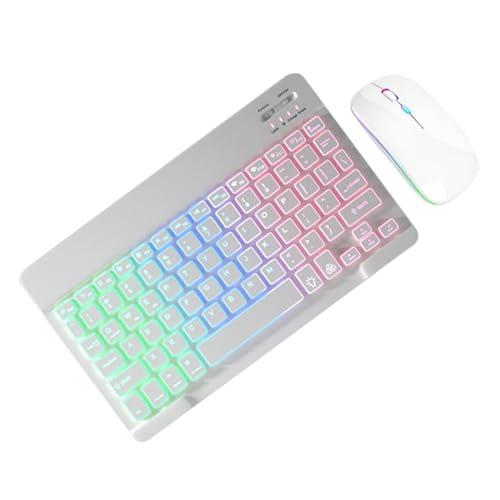 Tastiera 7 Colori – Tastiera E Mouse Wireless Retroilluminati, 2 Modalità Di Illuminazione, Tastiere Per Computer Portatili Sottili, Set Di Periferiche Ricaricabili, Dispositivo Di Input Di Tasto