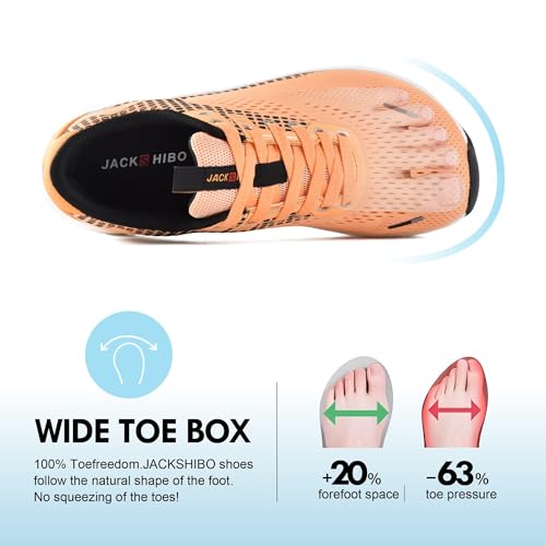 JACKSHIBO Wide Toe Box Shoes Women Arch Support Wide Sneakers for Running Walking Athletic Tennis Orthopedic Plantar Fasciitis Workout with Thick Cushion Zero Drop Sole Width Shoes2