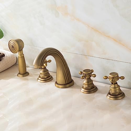 Mitigeur de baignoire à 5 trous sur pont avec douche rétro Noble Ambition