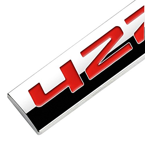 Image of Auto Dynasty Chrome Finish Metal Emblem 427 Badge (Red Letter)