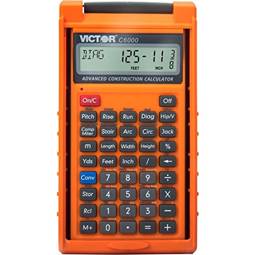 Victor C6000 Advanced Construction Calculator with Protective Case Displays in Fractional or Dimensional Forms Perfect for Carpenters, Renovators,Builders, Contractors, Estimators by Victor - Image 4
