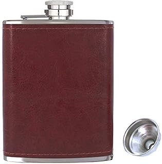 Pocket Hip Flask 8 oz with Funnel, Alcohol Flask, Liquor Flask,18/8 Stainless Steel