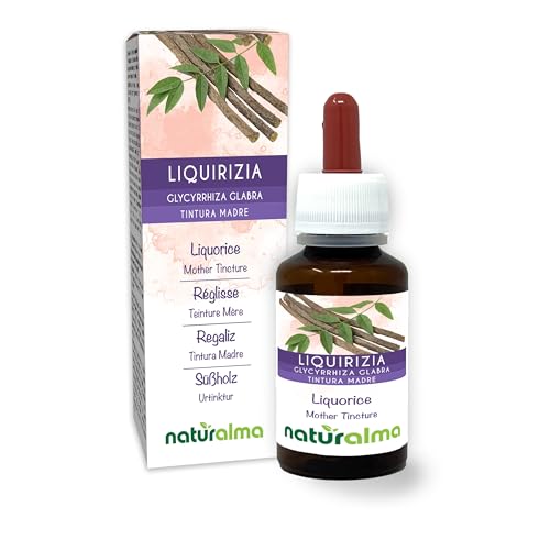 Regaliz (Glycyrrhiza glabra) raíces Tintura Madre sin alcohol Naturalma - Extracto líquido gotas 60 ml - Complemento alimenticio - Vegano