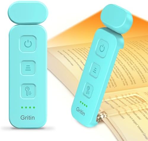 Gritin Book Light Rechargeable, Reading Light Lamp Clip on Books