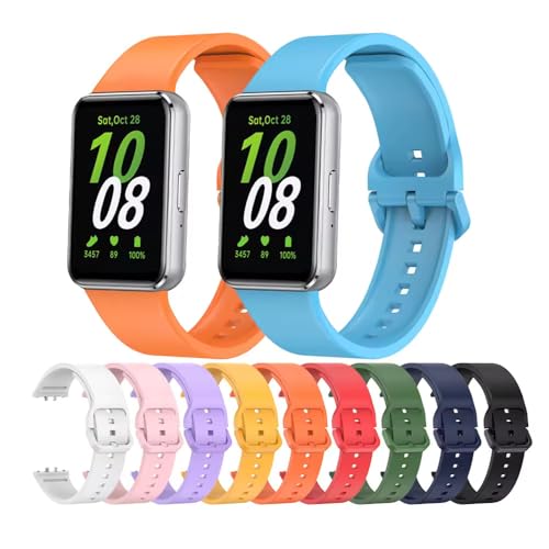Image of Valente Silicone Watch Straps Compatible for Samsung Galaxy Fit 3 (Pack of 3)