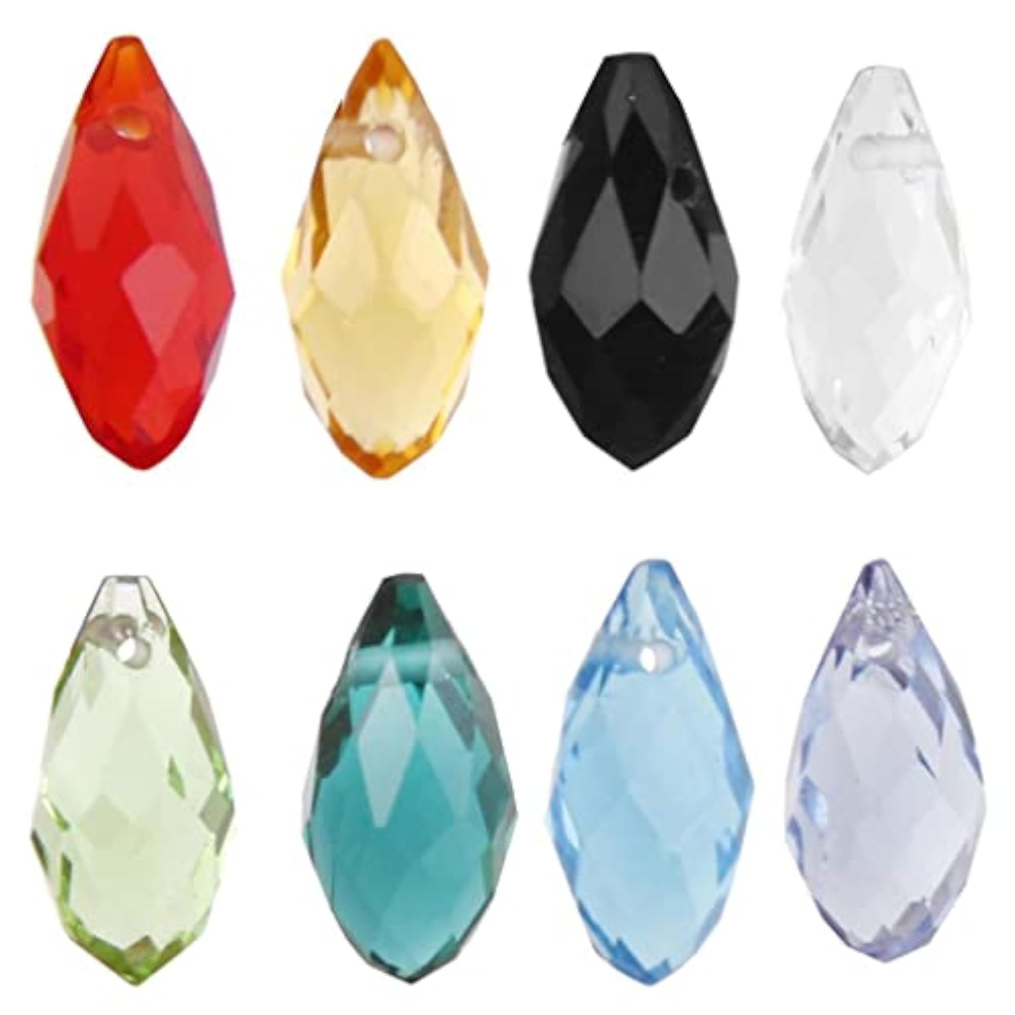 10pcs Teardrop Glass Beads Faceted Crystal Beads for Crafting