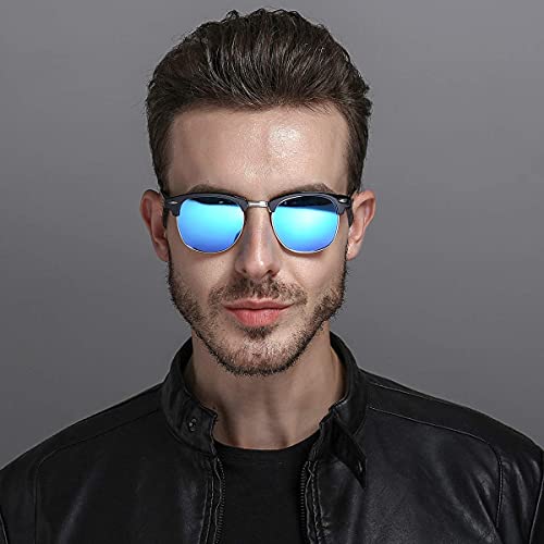 Image of Retro Semi Rimless Sunglasses Half Frame UV400 Glasses for Men And Women