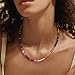 KELORIS PATH Beaded Necklace for Women, Colorful Gemstone Boho Bead Choker for Beach, Trendy Summer Natural Stone Jewelry Gifts(01)