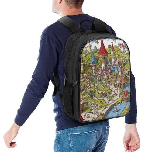 Mochila escolar resistente 3D parque de atracciones para evitar roturas y cuidar la espalda 5