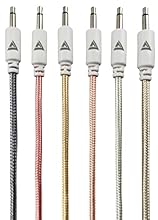 Our new beautiful braided metallic Eurorack cables! Unique design available exclusively on Amazon 3.5mm Mono cables built to the AWG28 standard ensuring build quality and clean signal Compatible with systems supporting 3.5mm patch points; Eurorack, M...