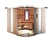 Produktbild Harvia Rondium Sauna Espe Erle inkl. Combi Saunaofen Saunakabine Roterle 219,5 x 219,5 cm S2222KL
