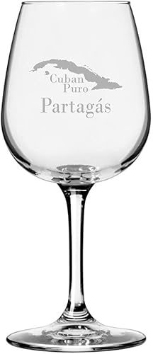 Miniatura 9 de Cohiba - Copa de vino multiusos con temática de cigarros cubanos grabada, 12.75 onzas