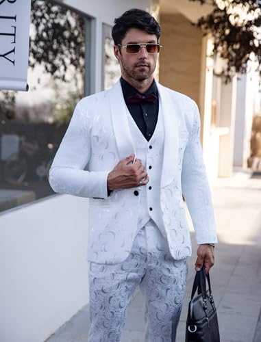 Wemaliyzd Suits Men Regular Fit Wedding Suits for Men Prom Dinner Party Blazer Jacket Vest Pants Set4