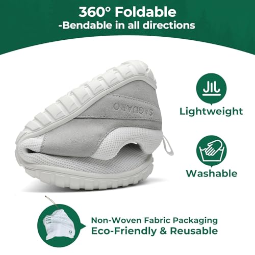 Miniatura 7 de Saguaro Barefoot Zapatillas Minimalistas Mujer Punto Zapatos Descalzos Hombre Exterior Zapatillas Trail Running Transpirables Pies Anchos Gimnasio Para Zero Drop Soles Blanco,Gr.41