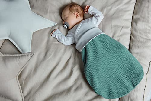 KraftKids Trappelzak mousseline nilblauw voor de lente / zomer van mousseline katoen verkrijgbaar in twee maten - Afbeelding 3