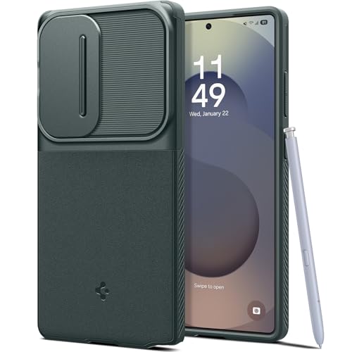 Spigen Optik Armor for Samsung Galaxy S25 Ultra Case, Galaxy S25 Ultra Back Cover (2025) - TPU+Poly Carbonate｜Abyss Green