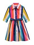 A.T.U.N. Vestido camisero para niñas, Multicolor 1, 15-16 a�os