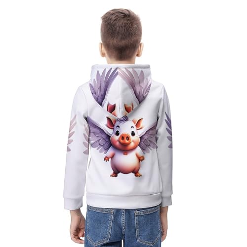 Sweat à capuche Cochon résistant et confortable pour enfants actifs taille 110-150