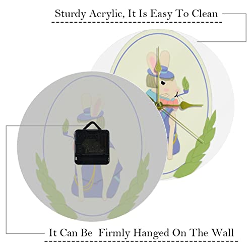 Horloge murale en acrylique durable de 24 cm style Pâques