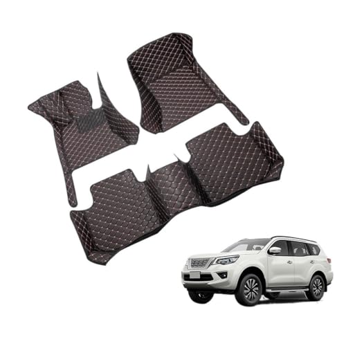 Tapis de voiture Nissan Terra 2018-2022 en cuir noir et beige avec coffre LHD