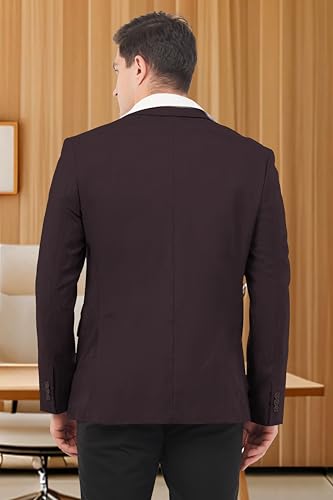 Image of SaintX Men's Premium Woollen Blazer || Classic Warmness with Modern Slim Fit || Formal Blazer Coat for The Temperature Drops || Fully Lined || Tailored Wool Blended Warmth for The Well-Dressed
