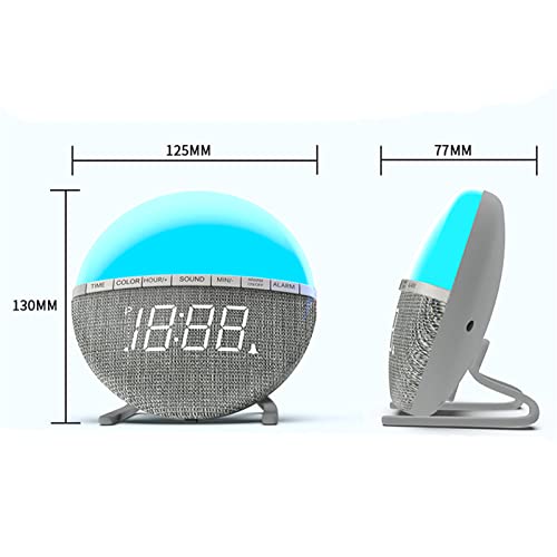 Hyranect Despertador com luz para acordar Despertar com Luz de Despertar 6 Cores Luz Noturna de Cabe