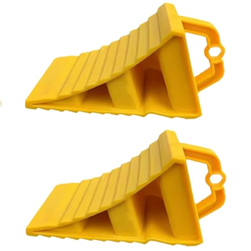 ARSBORUI 2 cuñas de freno con mango, cuñas de freno para coche, remolque, caravana y autocaravana, parte inferior antideslizante, cuñas de rueda de remolque, cuñas de rueda de autocaravana, cuñas de