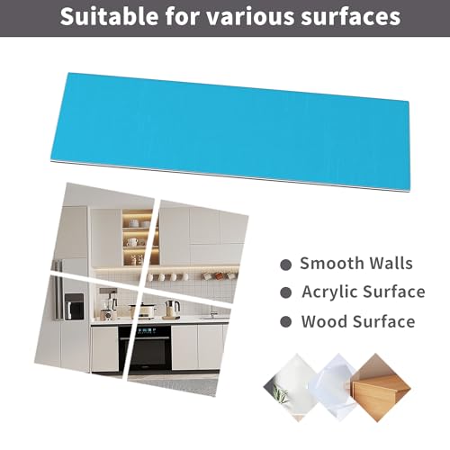 Image of 12PC Universal Under Cabinet Lights Magnetic Replacement stickys | Replacement Magnetic Strips with Adhesive Backing for Under Cabinet Lighting Universal Blue Iron Sheet for Cabinet Lighting