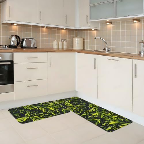 Alfombrillas de cocina Green Grass para un hogar cómodo y limpio 6
