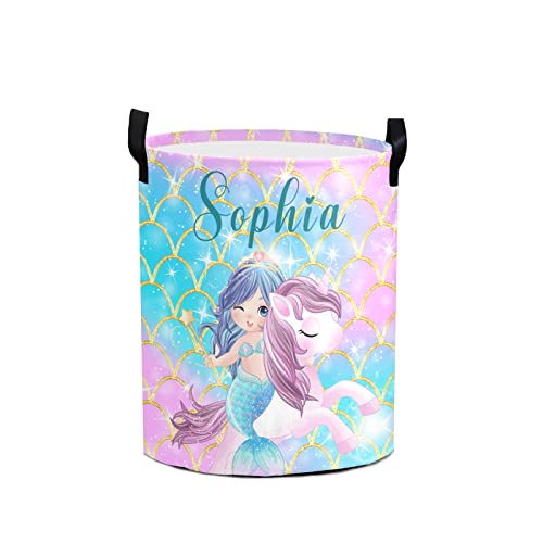 Custom Laundry Basket Name Pattern Laundry Basket Personalized Collapsible Laundry Hamper with Name Dirty Clothes Storage Basket with Handles (Multi37)