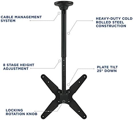 Mount-It! Premium Ceiling Mount TV Bracket | Adjustable LCD TV Ceiling Mount for 23-42 inch Flat Screen TVs | Multiple VESA Patterns | Max Weight 110 Lbs