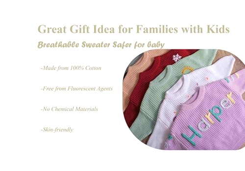 Handcrafted Baby Knit Sweater with Custom Embroidered Name or Monogram, Specialized Gift for Infant Girl, Boy, Toddler, Kid2