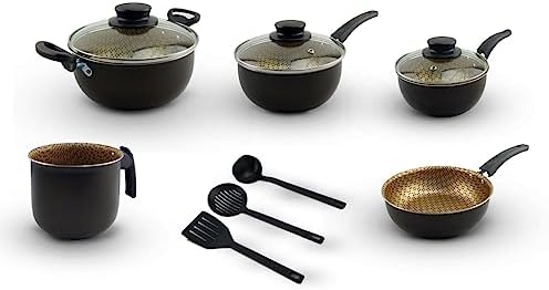 Conjunto de Panelas Elegan Dona Chefa em Alumínio Antiaderente e ...