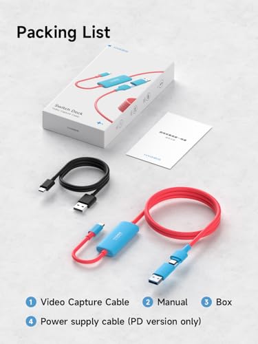 Hagibis Placa de captura de vídeo USB3.0, tudo em um USB C para USB A/USB C 1080P a 60fps Live and R