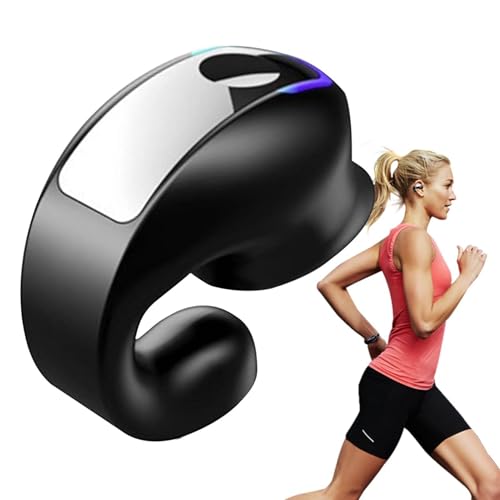Auriculares inalámbricos con clip, auriculares con clip | Auriculares de conducción ósea de oreja abierta - Auriculares inalámbricos de estilo profesional con clip para reuniones, correr, senderismo y