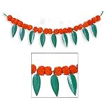 The Art Box Marigold Artificial Garland with Mango Leaf Fluffy Flowers Garlands Decoration Door Hang