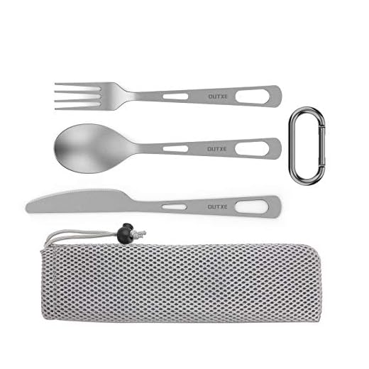 OUTXE Titanium Cutlery Set for Camping