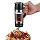 Maxspace Honigspender Glas, 300ml Kein Tropfen Design Sirup Spender mit Ständer, Honigspender Tropffrei Glas für Restaurant Küchen (Schwarz)