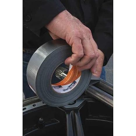 Shurtape PC 009 Contractor Grade, Co-Extruded Cloth Duct Tape, For Packaging, Sealing, Repairing, Waterproofing and Holding Plastic Sheeting, Indoor/Outdoor, 48mm x 55m, 9mil, Black, 1 Roll (152322)