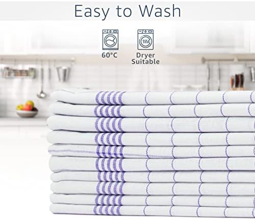 Amago - 100 Percent Cotton Tea Towels (Pack of 10), 50 x 70 cm - Blue